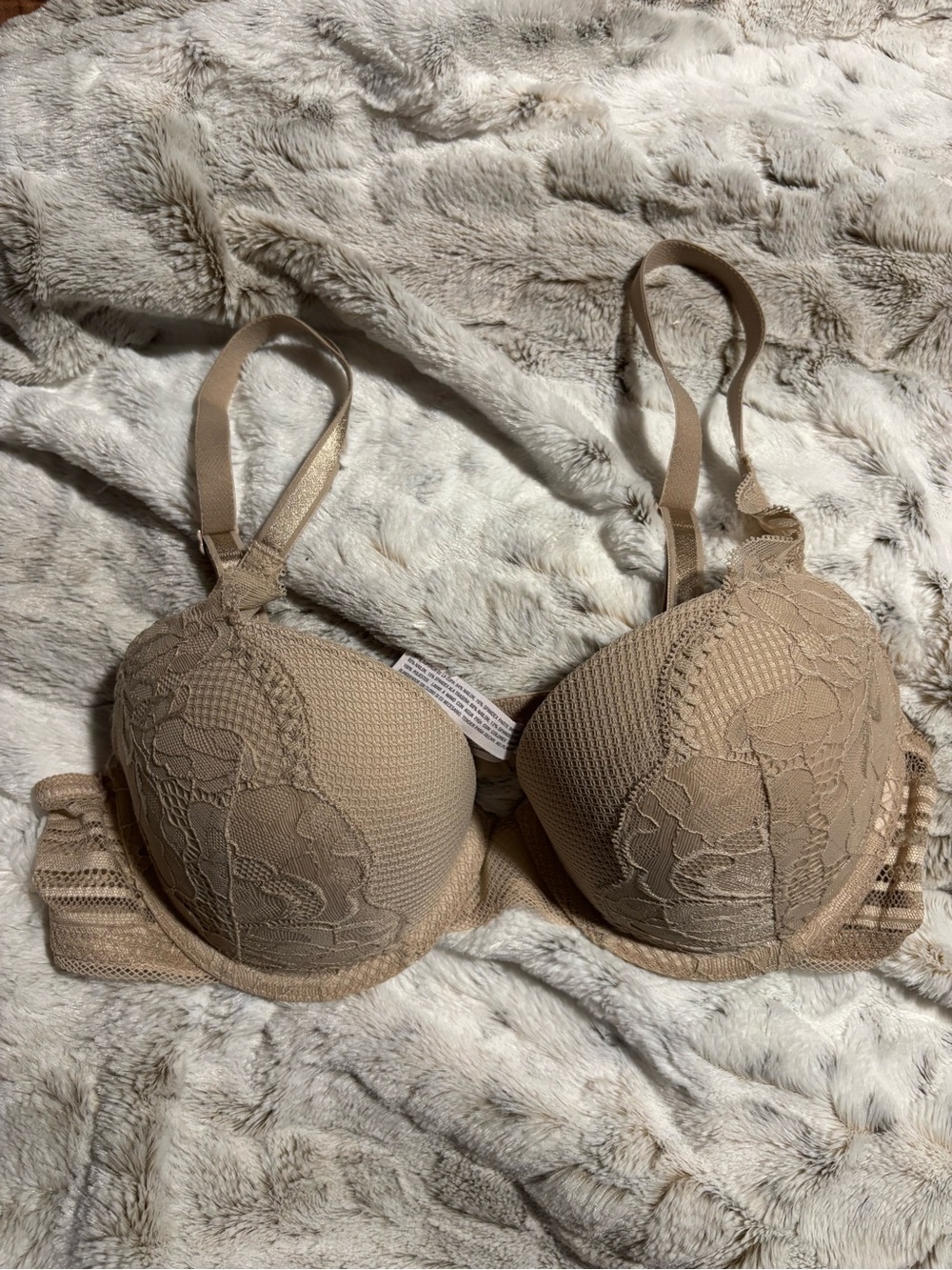 ⭐️Beige Lace Push Up Bra 36B